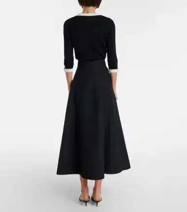 Valentino VGold Crepe Couture midi skirt | Thumbnail 3