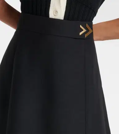 Valentino VGold Crepe Couture midi skirt | Thumbnail 6