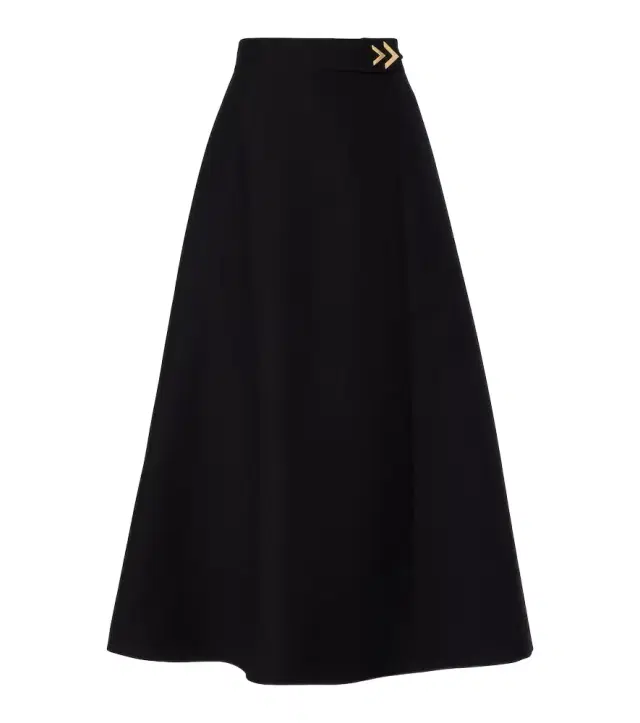 VGold Crepe Couture midi skirt