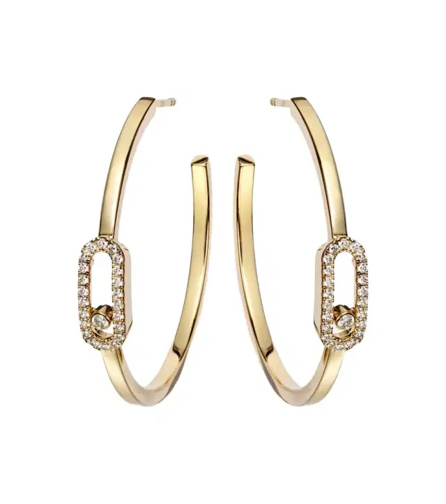 Messika Move Uno 18kt gold hoop earrings with diamonds