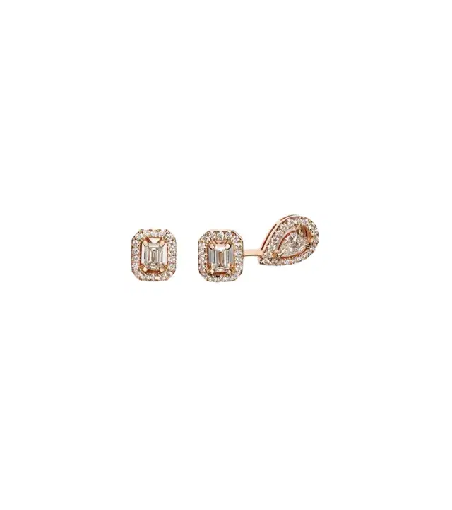 Messika My Twin 1+2 18kt rose gold earrings with diamonds