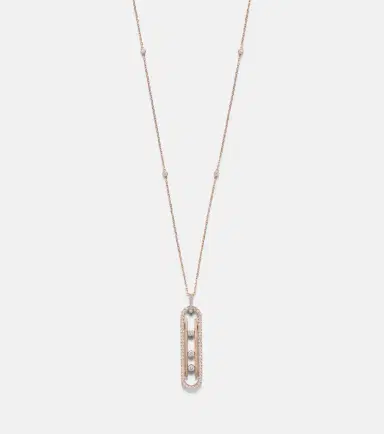 Messika Move 10th 18kt rose gold pendant necklace with diamonds | Thumbnail 3 Messika Move 10th 18kt rose gold pendant necklace with diamonds | Thumbnail 3