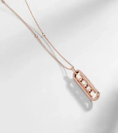 Messika Move 10th 18kt rose gold pendant necklace with diamonds | Thumbnail 6 Messika Move 10th 18kt rose gold pendant necklace with diamonds | Thumbnail 6