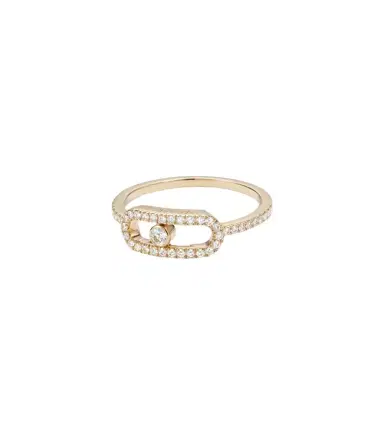 Messika Move Uno 18kt gold ring with diamonds | Thumbnail 1 Messika Move Uno 18kt gold ring with diamonds | Thumbnail 1