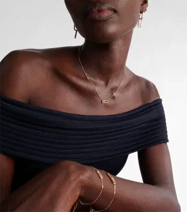 Messika Move Uno 18kt gold necklace with diamonds | Thumbnail 2 Messika Move Uno 18kt gold necklace with diamonds | Thumbnail 2