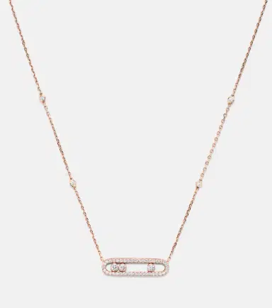 Messika Baby Move 18kt rose gold necklace with diamonds | Thumbnail 3 Messika Baby Move 18kt rose gold necklace with diamonds | Thumbnail 3
