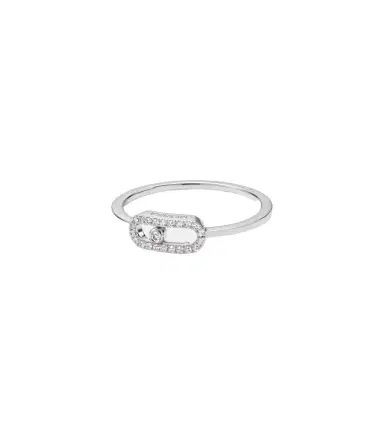 Messika Move Uno 18kt white gold ring with diamonds | Thumbnail 1 Messika Move Uno 18kt white gold ring with diamonds | Thumbnail 1