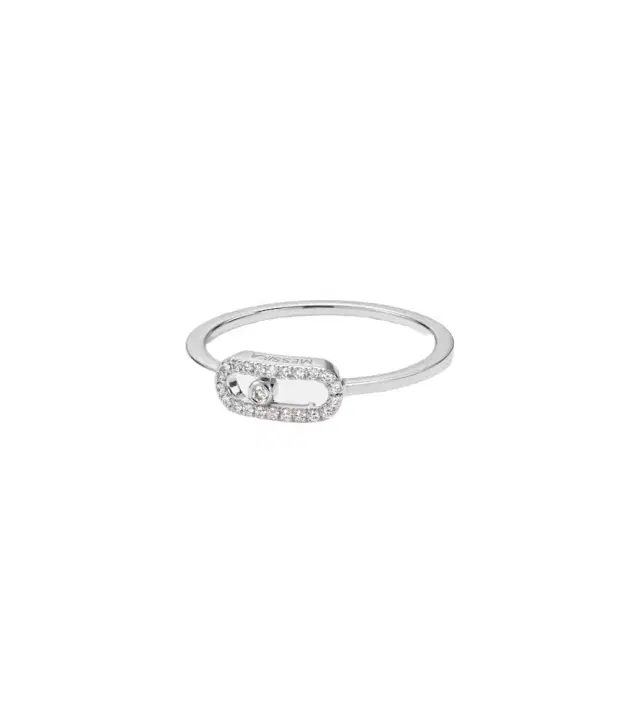 Messika Move Uno 18kt white gold ring with diamonds