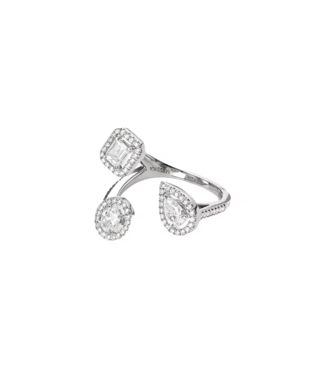 Messika My Twin Trilogy 18kt white gold ring with diamonds