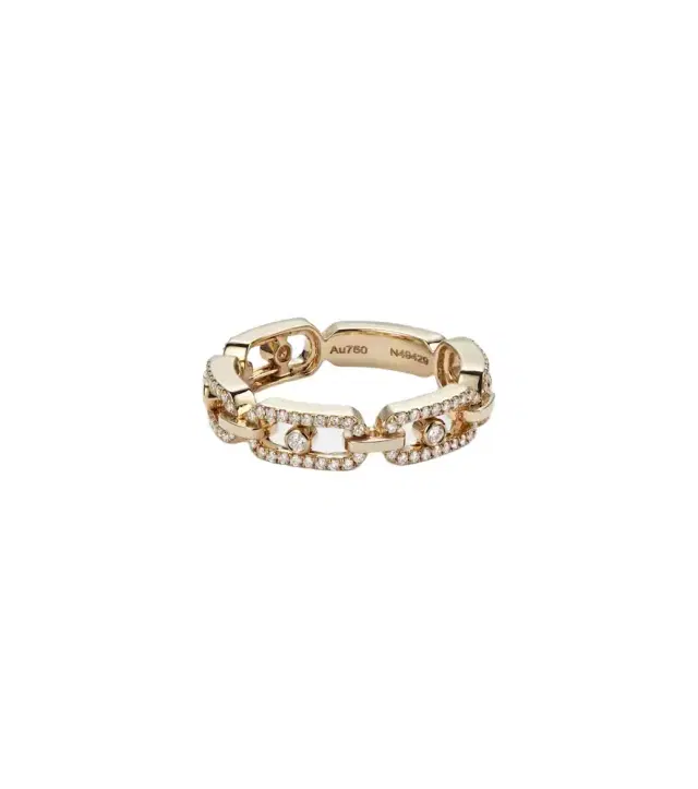 Messika Move Link 18kt gold ring with diamonds