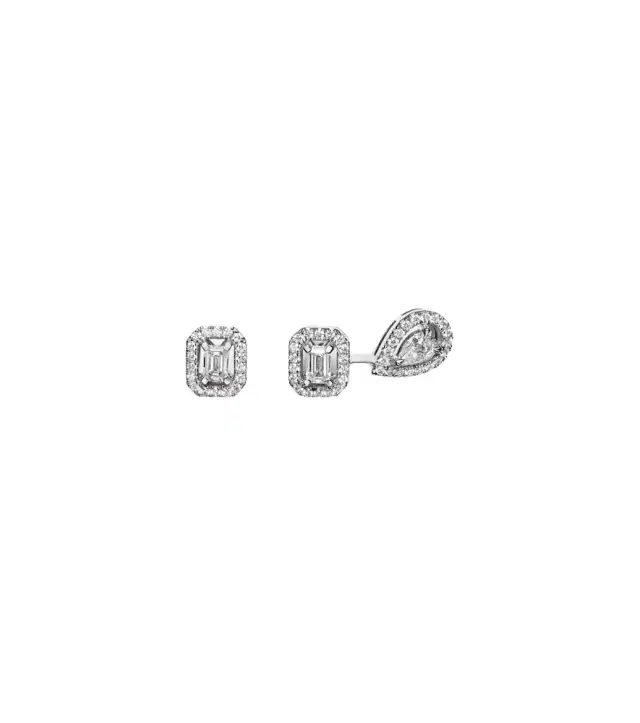 Messika My Twin 1+2 18kt white gold earrings with diamonds