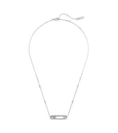 Messika Move 18kt white gold necklace with diamonds | Thumbnail 1 Messika Move 18kt white gold necklace with diamonds | Thumbnail 1