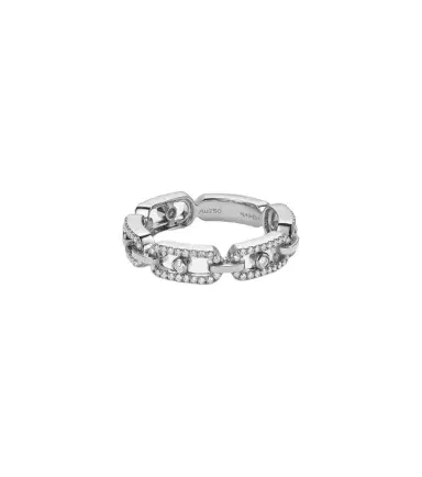 Messika Move Link 18kt white gold ring with diamonds | Thumbnail 1 Messika Move Link 18kt white gold ring with diamonds | Thumbnail 1