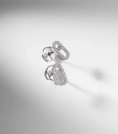Messika Move Uno 18kt white gold earrings with diamonds | Thumbnail 5 Messika Move Uno 18kt white gold earrings with diamonds | Thumbnail 5