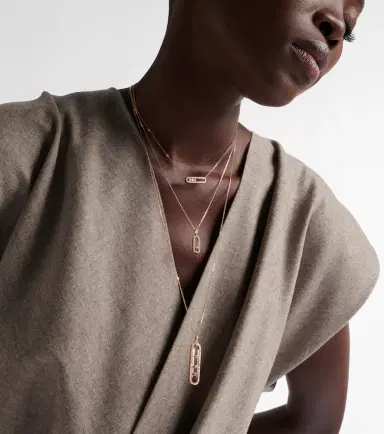 Messika Move Uno Large 18kt rose gold necklace with diamonds | Thumbnail 3 Messika Move Uno Large 18kt rose gold necklace with diamonds | Thumbnail 3