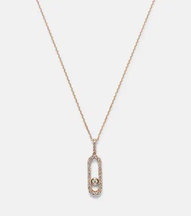 Messika Move Uno Large 18kt rose gold necklace with diamonds | Thumbnail 5 Messika Move Uno Large 18kt rose gold necklace with diamonds | Thumbnail 5