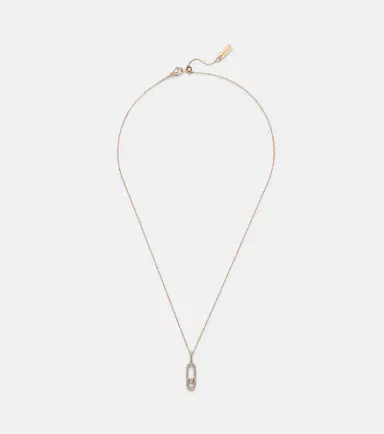 Messika Move Uno Large 18kt rose gold necklace with diamonds | Thumbnail 1 Messika Move Uno Large 18kt rose gold necklace with diamonds | Thumbnail 1