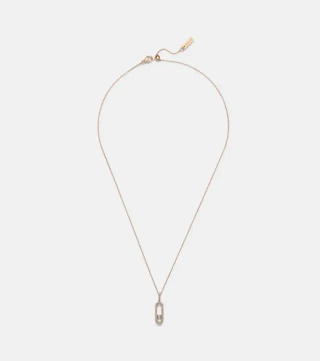 Messika Move Uno Large 18kt rose gold necklace with diamonds