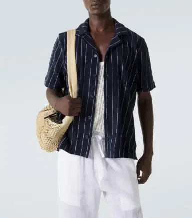 Orlebar Brown Hawkin striped cotton terry shirt | Thumbnail 4 Orlebar Brown Hawkin striped cotton terry shirt | Thumbnail 4