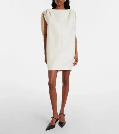 Balenciaga Draped wool and silk minidress | Thumbnail 4