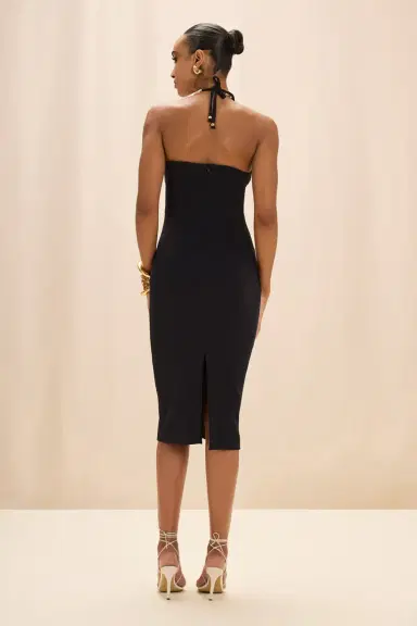 PatBo JADE KNIT EMBROIDERED HALTERNECK MIDI DRESS (not buy) | Thumbnail 3