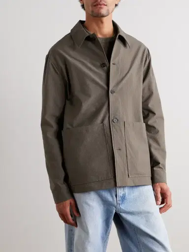 NN07 Blaze 10038 Striped Seersucker Overshirt | Thumbnail 3