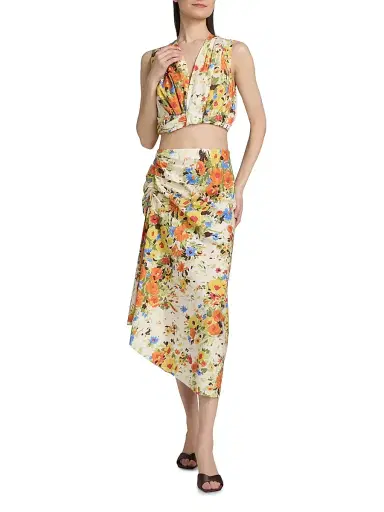 A.L.C. Women's Brooklyn Floral Cotton Crop Top | Thumbnail 2 A.L.C. Women's Brooklyn Floral Cotton Crop Top | Thumbnail 2