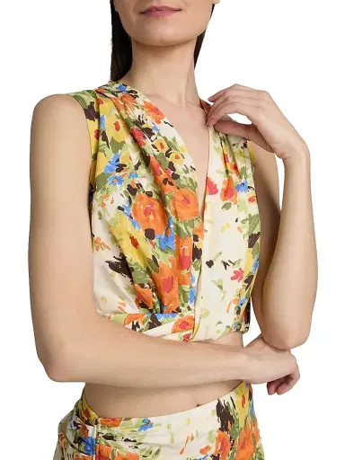 A.L.C. Women's Brooklyn Floral Cotton Crop Top | Thumbnail 6 A.L.C. Women's Brooklyn Floral Cotton Crop Top | Thumbnail 6