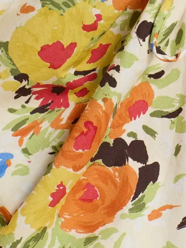 A.L.C. Women's Naomi Printed Ruched Cotton Midi-Skirt - Butter Poppy Multi - Size 14 | Thumbnail 7 A.L.C. Women's Naomi Printed Ruched Cotton Midi-Skirt - Butter Poppy Multi - Size 14 | Thumbnail 7