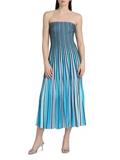 Simkhai Women's Soleil Corded Strapless Midi-Dress - Surf Multi - Size XS | Thumbnail 3 Simkhai Women's Soleil Corded Strapless Midi-Dress - Surf Multi - Size XS | Thumbnail 3