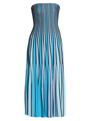 Simkhai Women's Soleil Corded Strapless Midi-Dress - Surf Multi - Size XS | Thumbnail 1 Simkhai Women's Soleil Corded Strapless Midi-Dress - Surf Multi - Size XS | Thumbnail 1