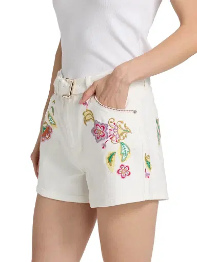 Cinq à Sept Women's Jardin Boheme Belted Ceil Shorts - Scour Multi - Size 14 | Thumbnail 4