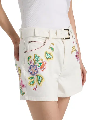 Cinq à Sept Women's Jardin Boheme Belted Ceil Shorts - Scour Multi - Size 14 | Thumbnail 6