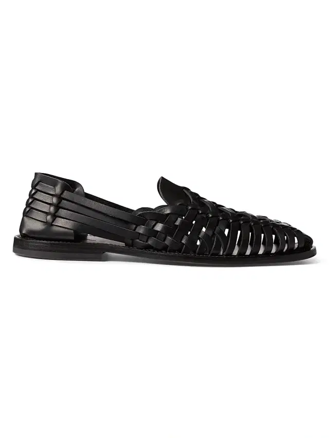 Men's Leather Huarache Loafers - Black