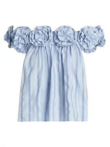 Cinq à Sept Women's Kelsey Off-The-Shoulder Striped Top - Blue Multi | Thumbnail 1