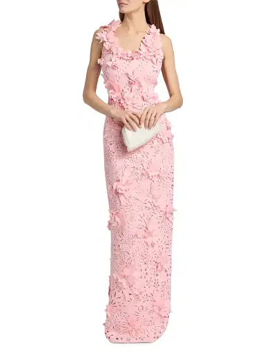 BADGLEY MISCHKA Women's Butterfly & Floral Laser-Cut Column Gown - Peony - Size 16 | Thumbnail 3 BADGLEY MISCHKA Women's Butterfly & Floral Laser-Cut Column Gown - Peony - Size 16 | Thumbnail 3