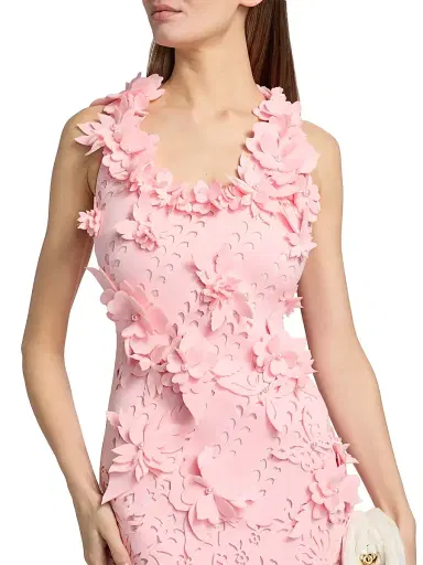 BADGLEY MISCHKA Women's Butterfly & Floral Laser-Cut Column Gown - Peony - Size 16 | Thumbnail 6 BADGLEY MISCHKA Women's Butterfly & Floral Laser-Cut Column Gown - Peony - Size 16 | Thumbnail 6