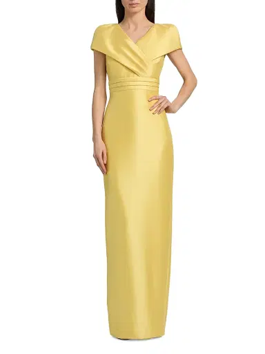 BADGLEY MISCHKA Women's Stretch Mikado Column Gown - Marigold - Size 16 | Thumbnail 2 BADGLEY MISCHKA Women's Stretch Mikado Column Gown - Marigold - Size 16 | Thumbnail 2