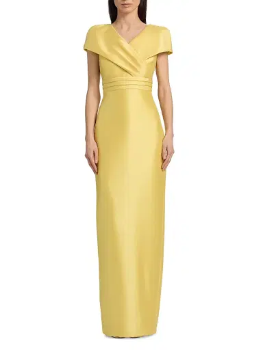 BADGLEY MISCHKA Women's Stretch Mikado Column Gown - Marigold - Size 16 | Thumbnail 3 BADGLEY MISCHKA Women's Stretch Mikado Column Gown - Marigold - Size 16 | Thumbnail 3