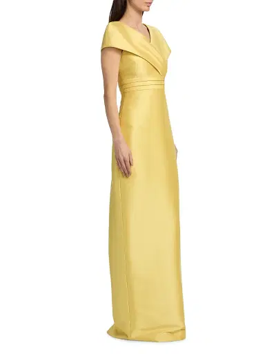 BADGLEY MISCHKA Women's Stretch Mikado Column Gown - Marigold - Size 16 | Thumbnail 4 BADGLEY MISCHKA Women's Stretch Mikado Column Gown - Marigold - Size 16 | Thumbnail 4