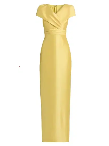 BADGLEY MISCHKA Women's Stretch Mikado Column Gown - Marigold - Size 16 | Thumbnail 1 BADGLEY MISCHKA Women's Stretch Mikado Column Gown - Marigold - Size 16 | Thumbnail 1