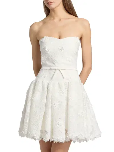 BADGLEY MISCHKA Women's Floral Lace Bow Cocktail Dress - Light Ivory - Size 16 | Thumbnail 3 BADGLEY MISCHKA Women's Floral Lace Bow Cocktail Dress - Light Ivory - Size 16 | Thumbnail 3