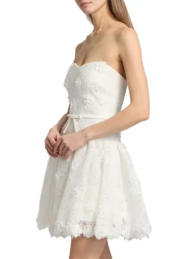 BADGLEY MISCHKA Women's Floral Lace Bow Cocktail Dress - Light Ivory - Size 16 | Thumbnail 4 BADGLEY MISCHKA Women's Floral Lace Bow Cocktail Dress - Light Ivory - Size 16 | Thumbnail 4