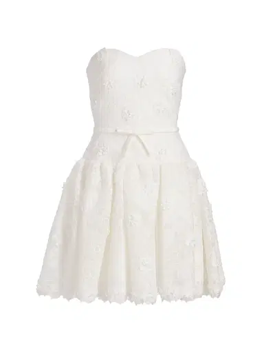 BADGLEY MISCHKA Women's Floral Lace Bow Cocktail Dress - Light Ivory - Size 16 | Thumbnail 1 BADGLEY MISCHKA Women's Floral Lace Bow Cocktail Dress - Light Ivory - Size 16 | Thumbnail 1
