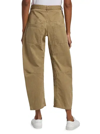 Nili Lotan Women's Shon Woven Stripe Patch Pocket Barrel Pants | Thumbnail 5 Nili Lotan Women's Shon Woven Stripe Patch Pocket Barrel Pants | Thumbnail 5