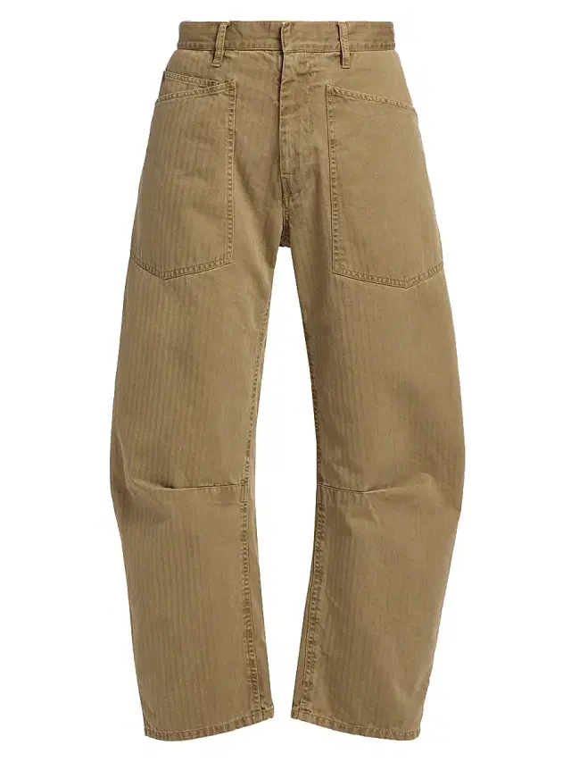 Nili Lotan Women's Shon Woven Stripe Patch Pocket Barrel Pants - French Khaki