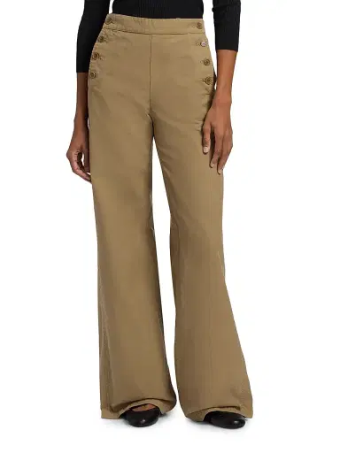 Nili Lotan Women's Reed Cotton Sailor Pants - French Khaki - Size 8 | Thumbnail 3 Nili Lotan Women's Reed Cotton Sailor Pants - French Khaki - Size 8 | Thumbnail 3