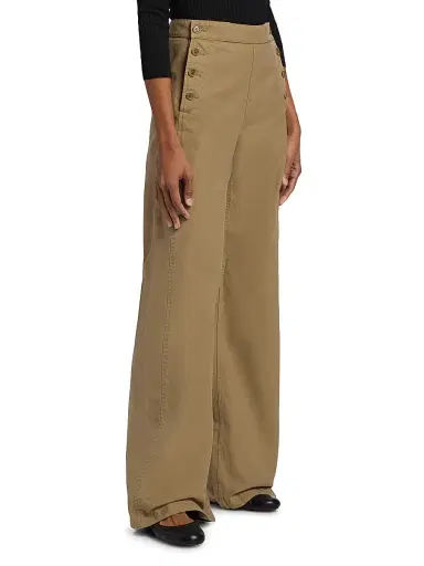 Nili Lotan Women's Reed Cotton Sailor Pants - French Khaki - Size 8 | Thumbnail 4 Nili Lotan Women's Reed Cotton Sailor Pants - French Khaki - Size 8 | Thumbnail 4