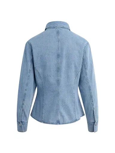 Hudson Jeans Women's Split Hem Button-Front Denim Shirt - Pools - Size XS | Thumbnail 3