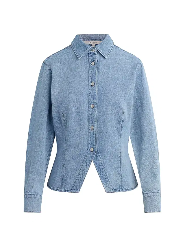 Women's Split Hem Button-Front Denim Shirt - Pools